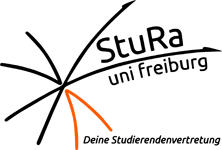 Logo mit Grafik und Text, dreizeilig: StuRa - uni freiburg - Deine Studierendenvertretung